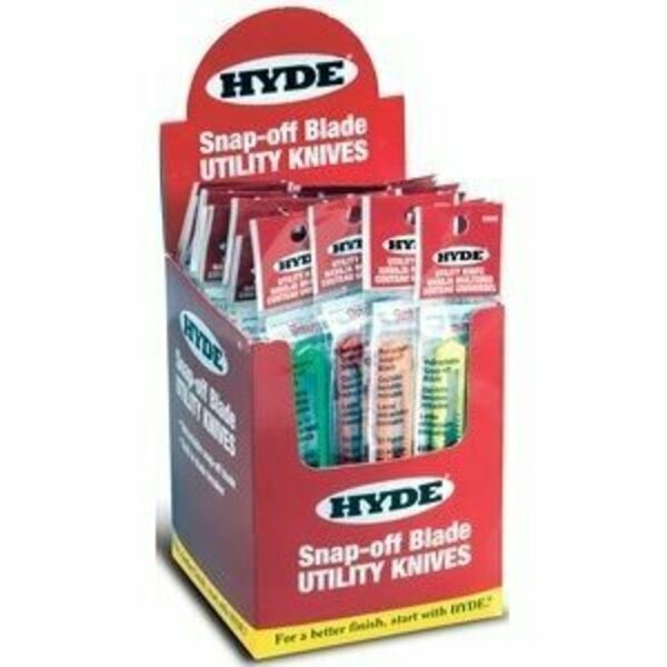 Hyde 9mm 13Pt Assorted Colors Snap Off Knife Bucket, 50PK 49696